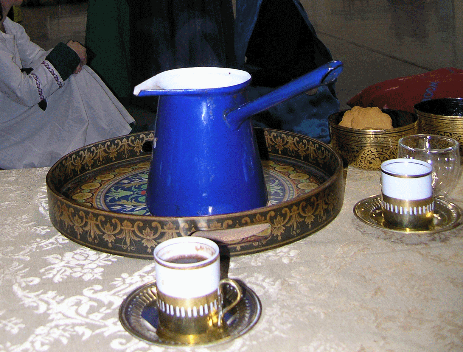 Ibrik, cups and tray Ibrik, cups and tray