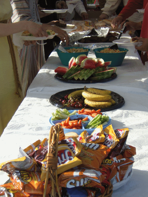 Lunch table at the Third Bardic Roundhouse